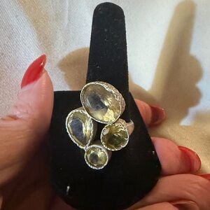 .925 Modernist Citrine Statement Ring